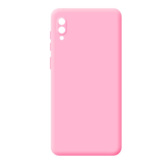 Capa de Silicone Macio com Moldura de Câmera para Samsung Galaxy A02 Rosa